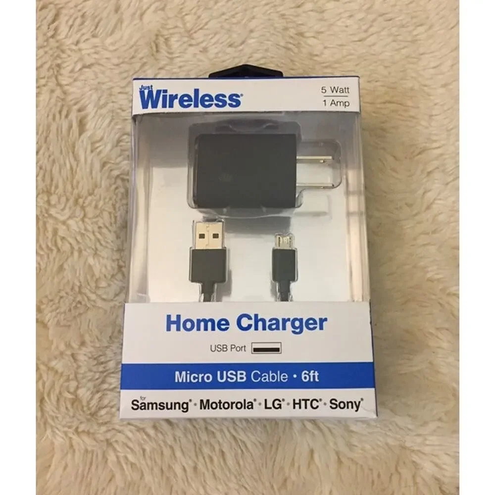 Just Wireless 1A/5W Home Charger-6ft Micro USB to USB-A Cable